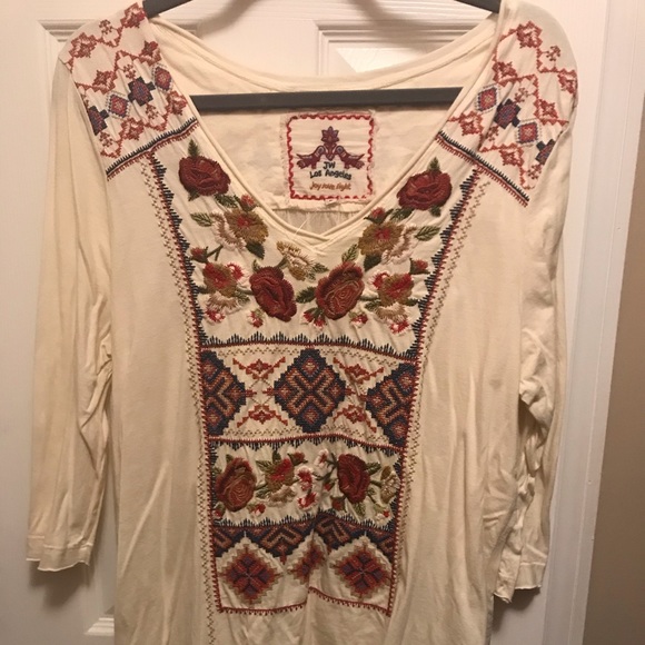 Johnny Was Tops - Johnny Was Embroidered Tunic Top